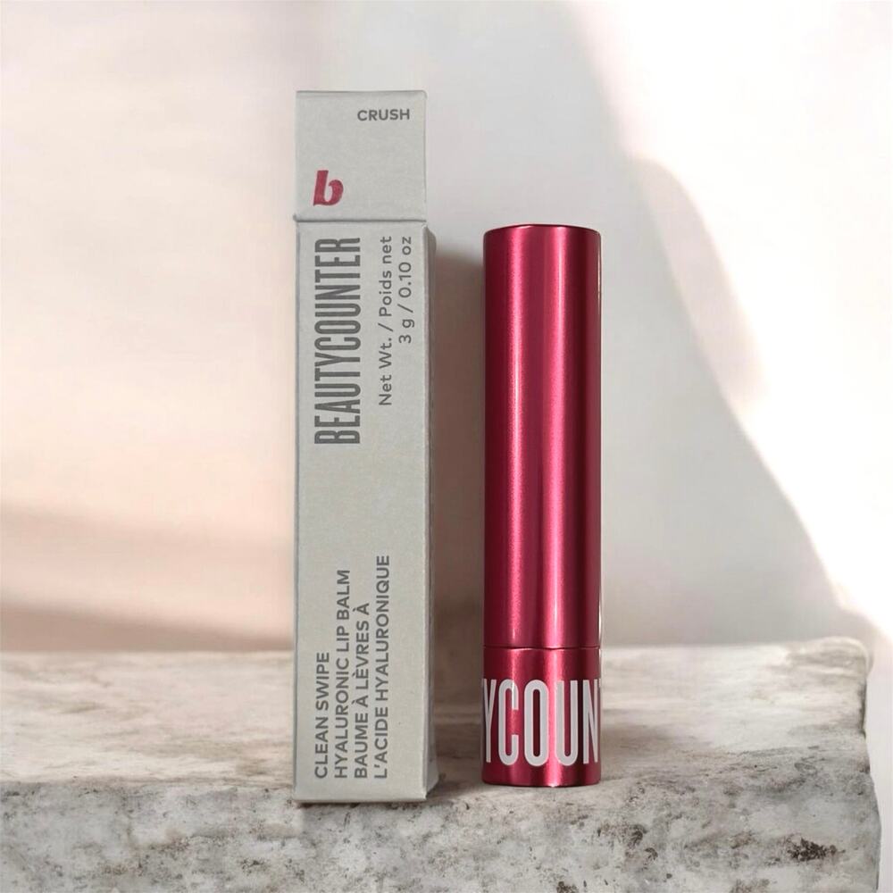 NIB Beautycounter Clean Swipe Hyaluronic Lip Balm in Crush
